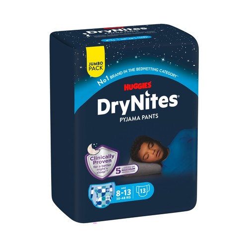 DRYNITES Pyjama pants tenn Pañales de noche (calzoncillos absorbentes) para niños 30 a 48 (8 a 13 años) kilogramos 13 uds.