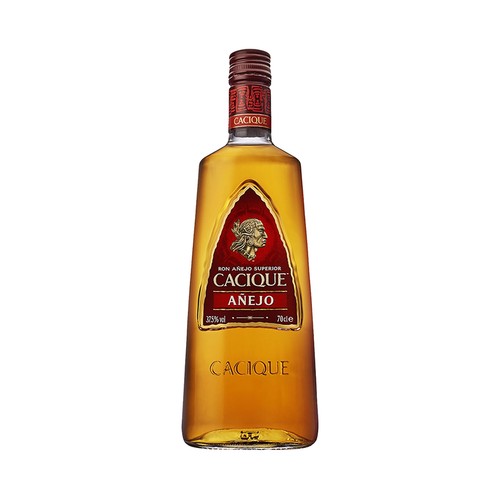 Imagen de Ron dorado añejo de calidad superior CACIQUE botella de 70 cl.
