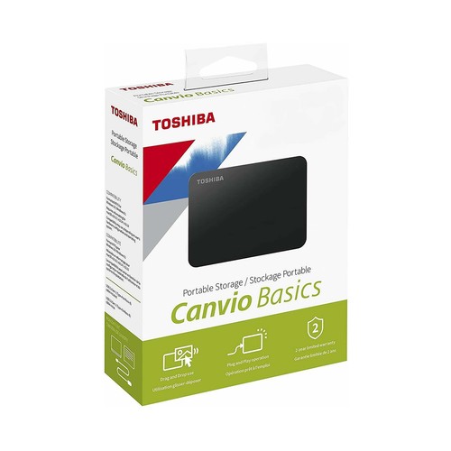 Disco duro externo 1TB TOSHIBA Canvio Basics, tamaño 2,5, conexión USB 3.0.