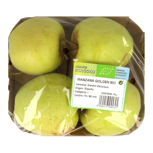 Manzanas Golden ecológicas bandeja de 700 g.
