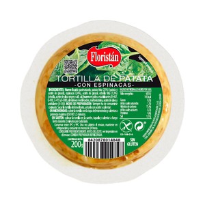 FLORISTÁN Tortilla de patata con espinacas, lista para calentar y comer 200 g.