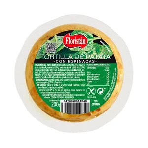 FLORISTÁN Tortilla de patata con espinacas, lista para calentar y comer 200 g.