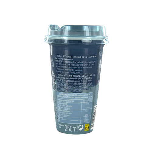PRODUCTO ALCAMPO Bebida de café 100% arábica con un toque de leche desnatada (Macchiato light) PRODUCTO ALCAMPO 250 ml.