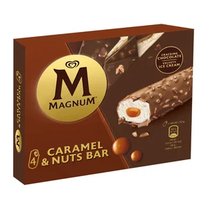 MAGNUM barrita de helado caramel & nuts X4 208G