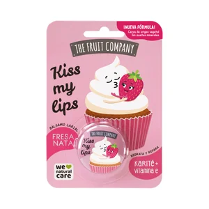 THE FRUIT COMPANY Bálsamo labial hidratante y reparador con Karité y vitamina E, sabor a fresa y nata.