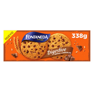 FONTANEDA Galletas con pepitas de chocolate Digestive FONTANEDA 338 g.