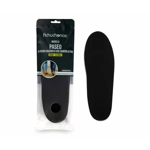 Plantillas de algodón orgánico con carbón activo ACHUCHONAS Paseo, suaves y flexibles, Talla 42/44.