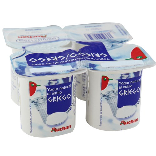 Yogur griego sabor natural PRODUCTO ALCAMPO 4 x 125 g.