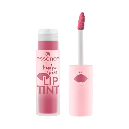 ESSENCE Hydra kiss tono 02 Vintage rose, rosa suave Tinte labial ligeo con acabado luminoso.