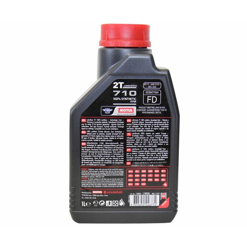 Lubricante sintético para motocicletas de 2 tiempos MOTUL 710 1 litro.