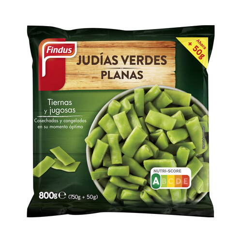 FINDUS Judias verdes planas ultracongeladas FINDUS 800 g.