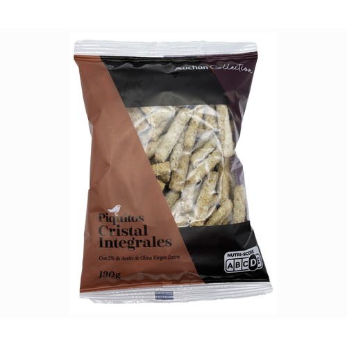 ALCAMPO GOURMET Picos de pan de cristal integral 130 g.