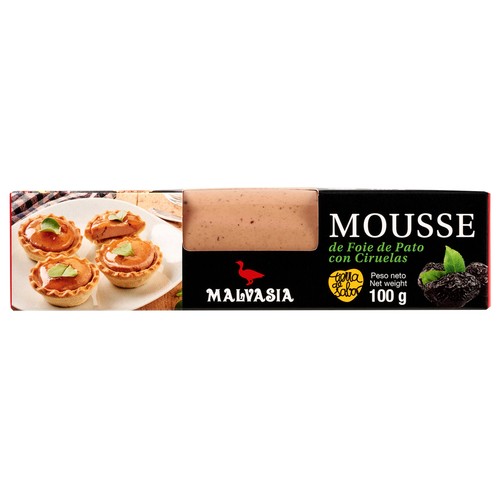 Mousse de foie de pato con ciruelas MALVASIA 100 g.