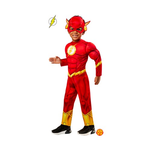 Disfraz Flash Preschool Deluxe en caja talla 4T, RUBIES