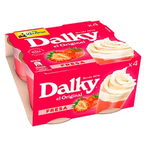 LA LECHERA Copa de fresa y nata de NESTLÉ LA LECHERA DALKY pack de 4 uds de 100 gr