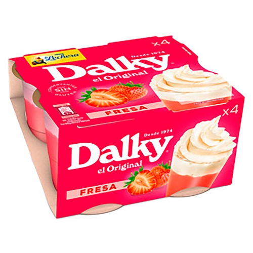 LA LECHERA Copa de fresa y nata de NESTLÉ LA LECHERA DALKY pack de 4 uds de 100 gr