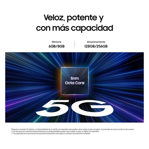SAMSUNG Galaxy A25 5G azul, 128GB + 6GB Ram, móvil 16,5cm (6,5"). SM-A256BZBDEUB.