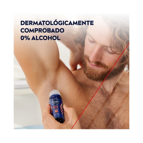 NIVEA Men dry impact Desodorante roll on para hombre con protección anti transpirante hasta 72 horas 50 ml.