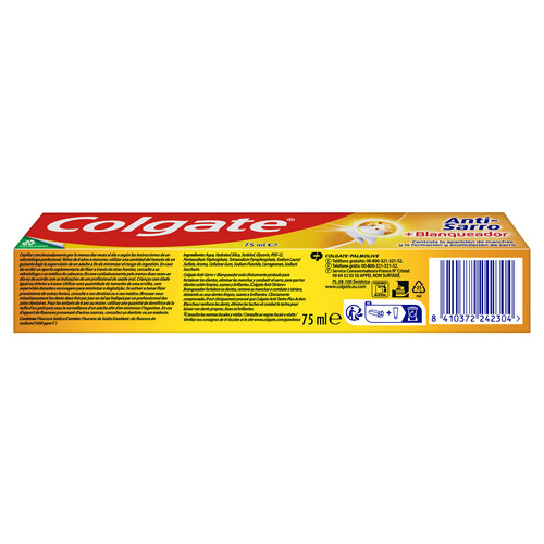 COLGATE Pasta de dientes anti-sarro con acción blanqueantey sabor a menta COLGATE 75 ml.