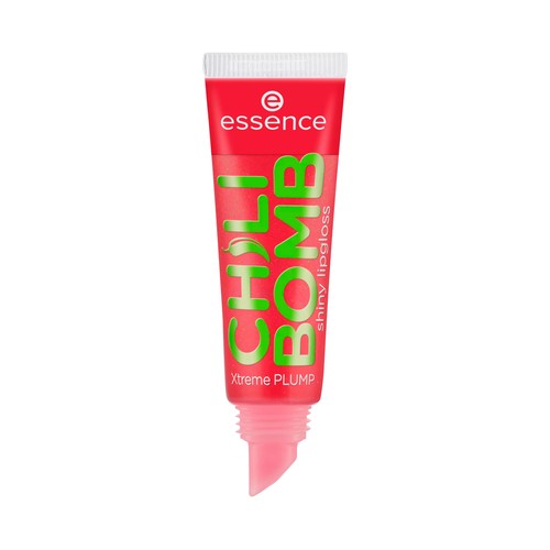 ESSENCE Chili bomb tono rojo brillante Brillo de labios voluminizador, aroma a fresa.
