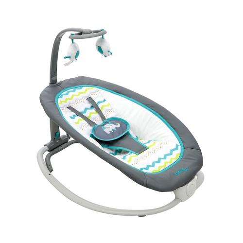 Hamaquita musical Fold Elefante color aqua, con juguetero extraíble, 7 melodías, ASALVO.
