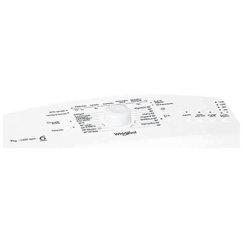 Lavadora de carga superior WHIRLPOOL TDLR 7220LS SP 7KG, clasificación energética: E, 1200RPM, H: 90cm, A: 40cm, F: 60cm.