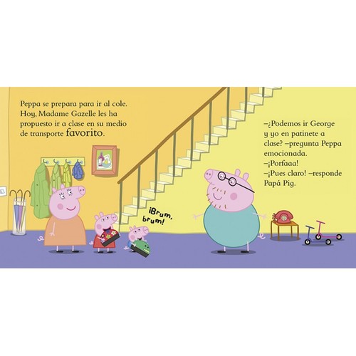 Libro de cartón - Peppa va en patinete, PEPPA PIG. Género: infantil.