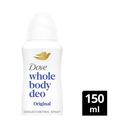 DOVE All over body original Desodorante en spray unisex para todo el cuerpo (axilas, pecho, muslos, pies..) 150 ml.
