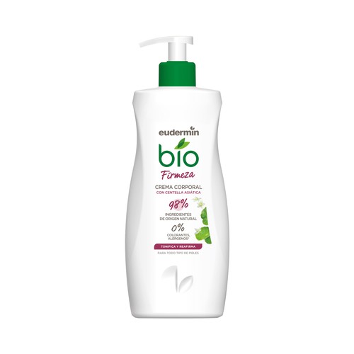 EUDERMIN Bio firmeza Crema corporal tonificante y reafirmane con Centella asiática, para todo tipo de pieles 400 ml.