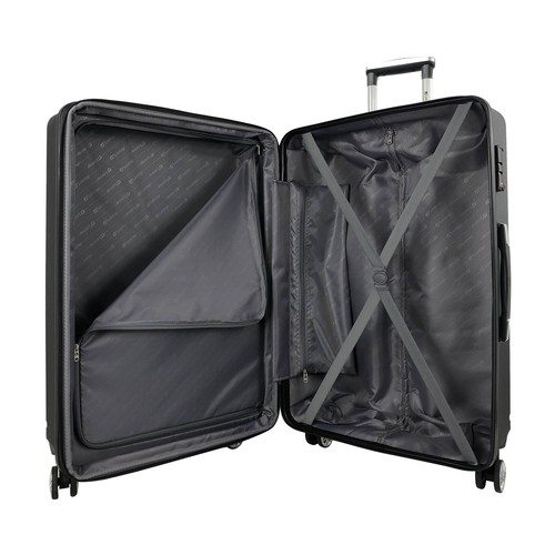 Maleta mediana con cierre de código de 65 cm, color negro, 8 ruedas, AIRPORT ALCAMPO.