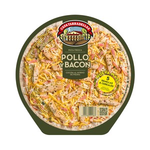 CASA TARRADELLAS Pizza fresca de pollo y bacon, cocida al horno de piedra CASA TARRADELLAS 410 g.
