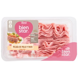 Imagen de Bandeja con preparado de carne picada mixta (pollo - pavo) EL POZO Bienstar pro 400 g.