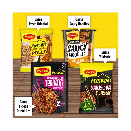 MAGGI Noodles fideos instantaneos  sabor Teriyaki 75 g.