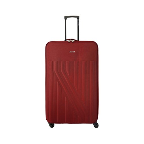Maleta grande tipo trolley flexible de 75cm, 4 ruedas, color rojo