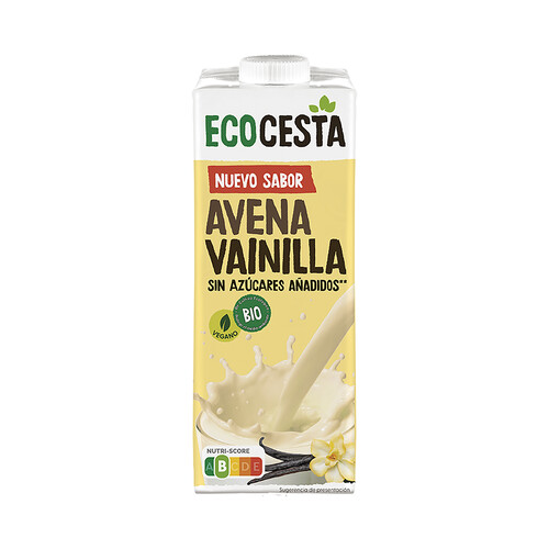 ECOCESTA Bebida de avena ecológica con sabor a vainilla y sin azúcares añadidos 1 l.