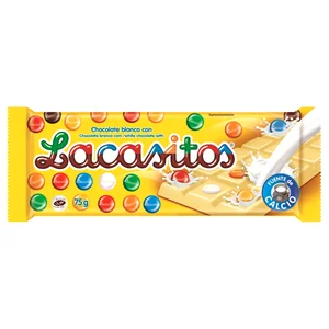 LACASITOS Chocolate blanco con lacasitos 75 g.