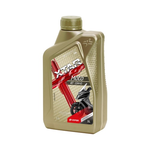 Aceite sintético para motocicletas o scooters con motores de 4 tiempos CEPSA XTAR 1 litro.