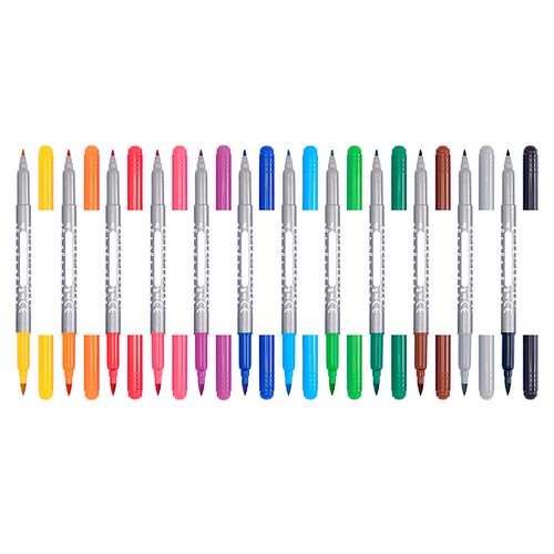 12 rotuladores de colores, doble punta, ALCAMPO.
