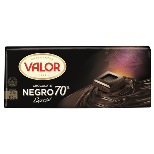 VALOR Chocolate negro 70% cacao especial 300 g.