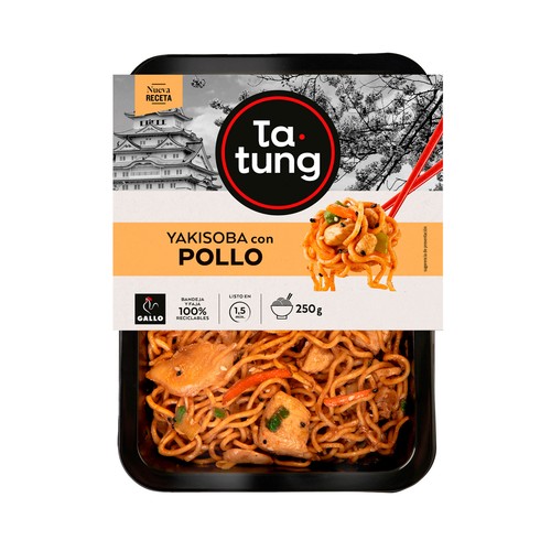 TA-TUNG Fideos yaki soba con verduras japonesas y pollo 250 g.