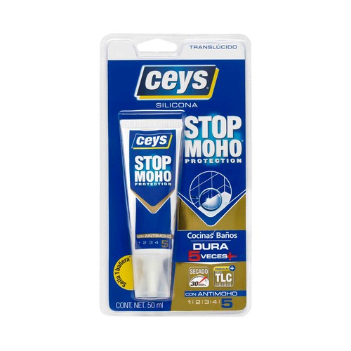 Silicona antimoho translúcido, CEYS Stop Moho, 50ml.