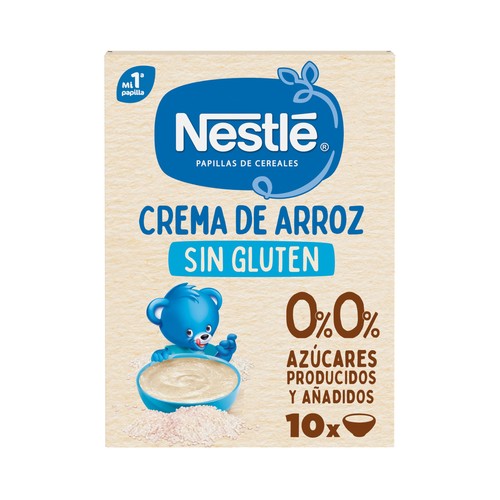 NESTLÉ Crema de arroz sin gluten, ni azúcares añadidos 180 g.