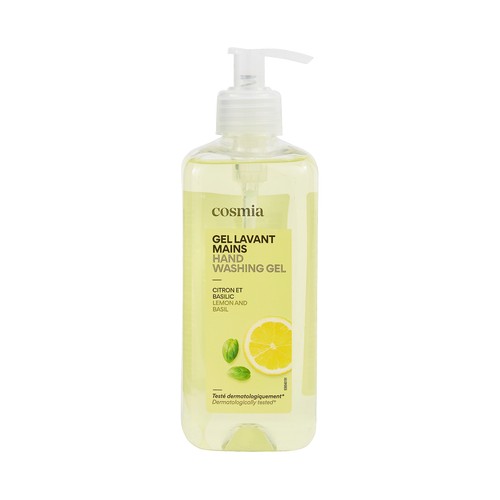 COSMIA Jabón (gel) líquido de manos, con aroma a limón y albahaca 500 ml.