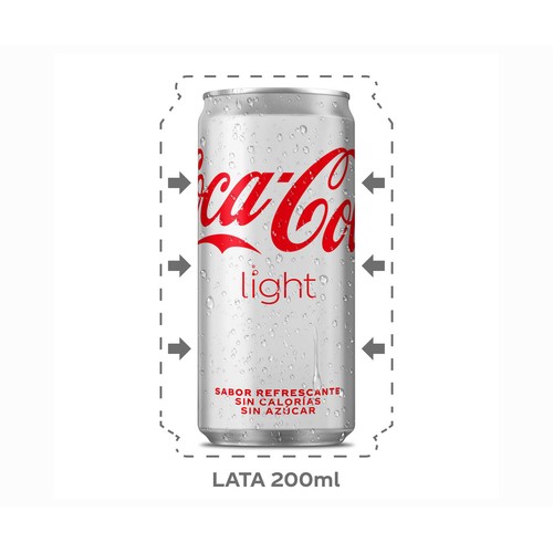 COCA COLA LIGHT Refresco de cola light lata pack 6 uds. 20 cl.