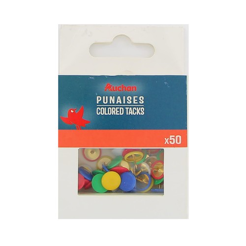 Tachuelas de colores de 10 mm, 50 unidades, ALCAMPO.
