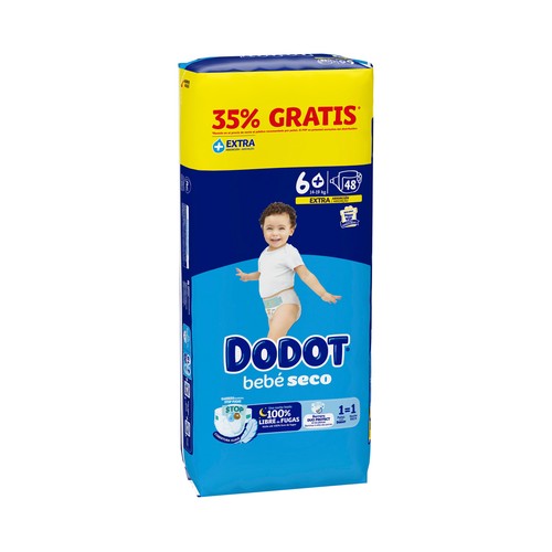 DODOT Bebé-seco Pañales talla 6+ (14 - 19 kg) 48 uds.