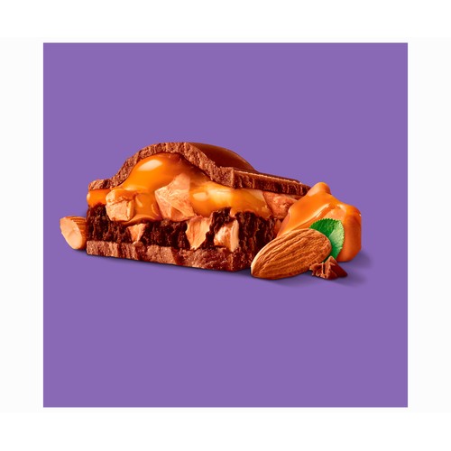 MILKA Chocolate con leche, almendras, crema y caramelo 300 g.