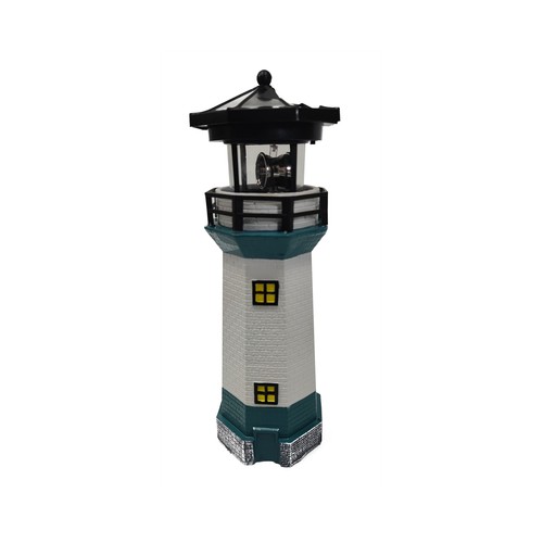 Faro de poliresina solar de 9x9x27,5 cm, GARDENSTAR.