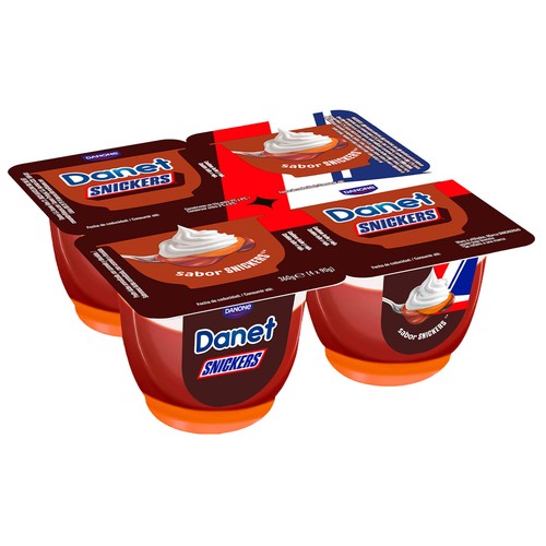 DANET de Danone Natillas con sabor a snickers 4 x 90 g.