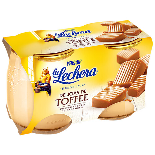 LA LECHERA Postre lácteo (Delicias) de toffee LA LECHERA de Nestlé 2 x 125 g.